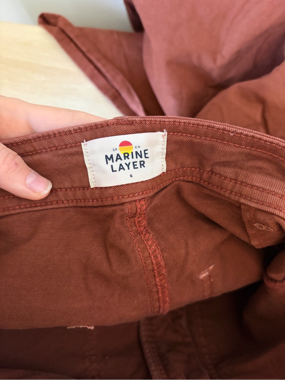 Marine Layer Bridget Twill Flare Pants in Tortoise Shell 6 - Picture 10 of 10